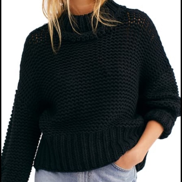 Free People Sweaters - NWT Free People "My Only Sunshine" Black Sweater